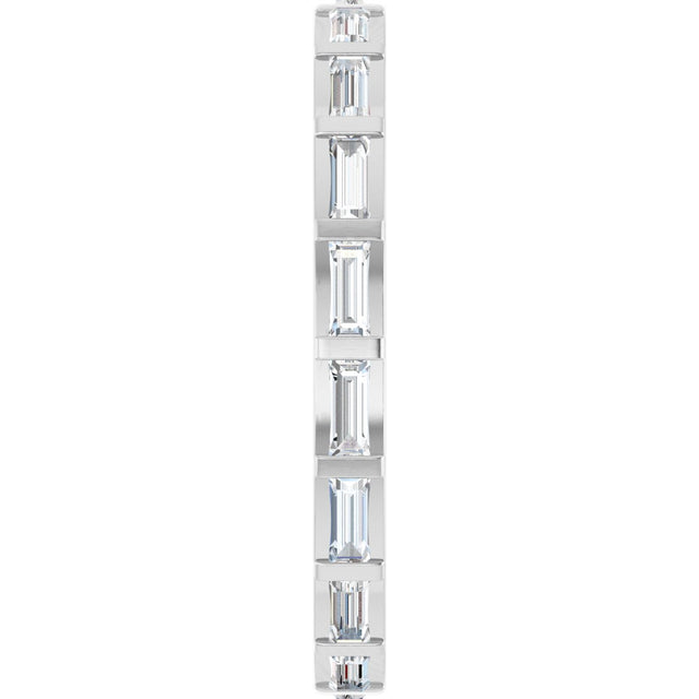 Platinum Straight Baguette Natural Diamond Channel-Set Baguette Eternity Band – 3x1.25 mm Stones - view 4