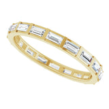 14K Gold Straight Baguette Natural Diamond Channel-Set Baguette Eternity Band – 3x1.5 mm Stones - Yellow Gold - view 5