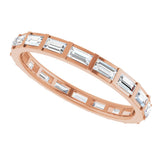 14K Gold Straight Baguette Natural Diamond Channel-Set Baguette Eternity Band – 3x1.5 mm Stones - Rose Gold - view 5