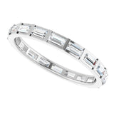 14K Gold Straight Baguette Natural Diamond Channel-Set Baguette Eternity Band – 3x1.5 mm Stones - White Gold - view 5