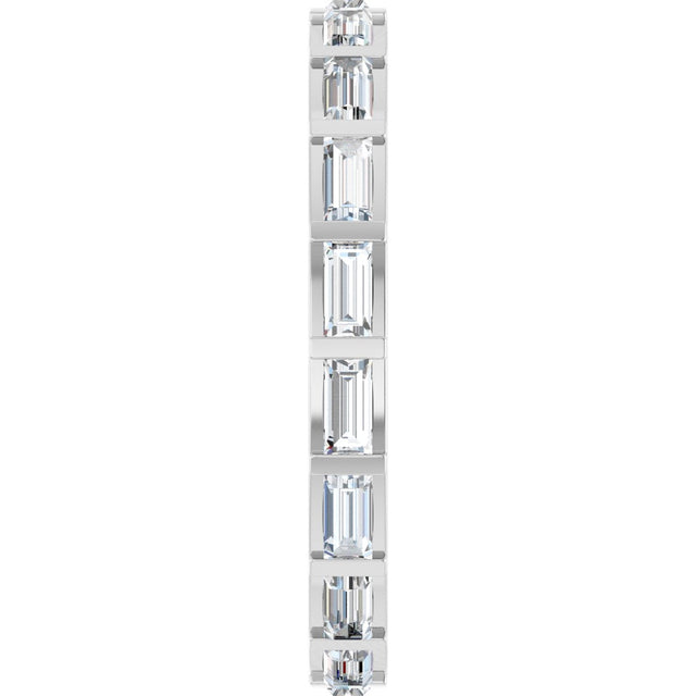 14K Gold Straight Baguette Natural Diamond Channel-Set Baguette Eternity Band – 3x1.5 mm Stones - White Gold - view 4