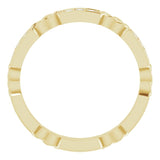 14K Gold Round Natural Diamond Celtic-Inspired Eternity Band – 1.5 mm Stones - Yellow Gold - view 2