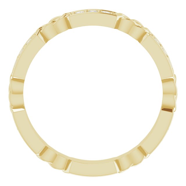 14K Gold Round Natural Diamond Celtic-Inspired Eternity Band – 1.5 mm Stones - Yellow Gold - view 2