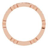 14K Gold Round Natural Diamond Celtic-Inspired Eternity Band – 1.5 mm Stones - Rose Gold - view 2