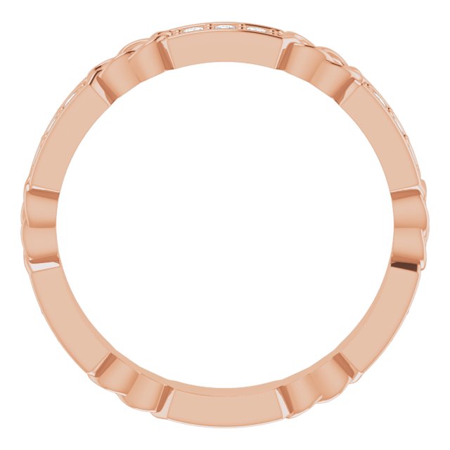14K Gold Round Natural Diamond Celtic-Inspired Eternity Band – 1.5 mm Stones - Rose Gold - view 2
