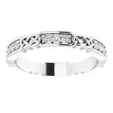 Platinum Round Natural Diamond Celtic-Inspired Eternity Band – 1.5 mm Stones - view 3