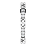 Platinum Round Natural Diamond Celtic-Inspired Eternity Band – 1.5 mm Stones - view 4