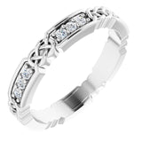 14K Gold Round Natural Diamond Celtic-Inspired Eternity Band – 1.5 mm Stones - White Gold