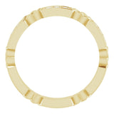 14K Gold Round Natural Diamond Celtic-Inspired Eternity Band – 1.5 mm Stones - Yellow Gold - view 2