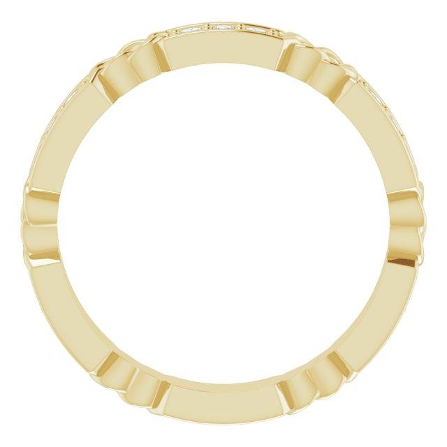 14K Gold Round Natural Diamond Celtic-Inspired Eternity Band – 1.5 mm Stones - Yellow Gold - view 2