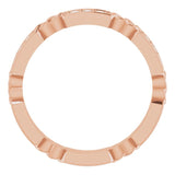 14K Gold Round Natural Diamond Celtic-Inspired Eternity Band – 1.5 mm Stones - Rose Gold - view 2