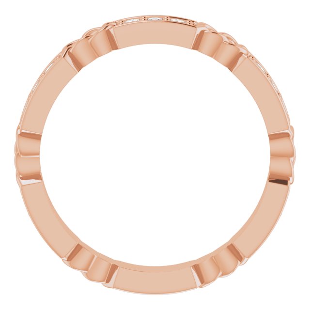14K Gold Round Natural Diamond Celtic-Inspired Eternity Band – 1.5 mm Stones - Rose Gold - view 2