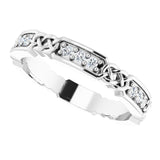 Platinum Round Natural Diamond Celtic-Inspired Eternity Band – 1.5 mm Stones - view 5