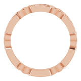 14K Gold Round Natural Diamond Celtic-Inspired Eternity Band – 1.5 mm Stones - Rose Gold - view 2
