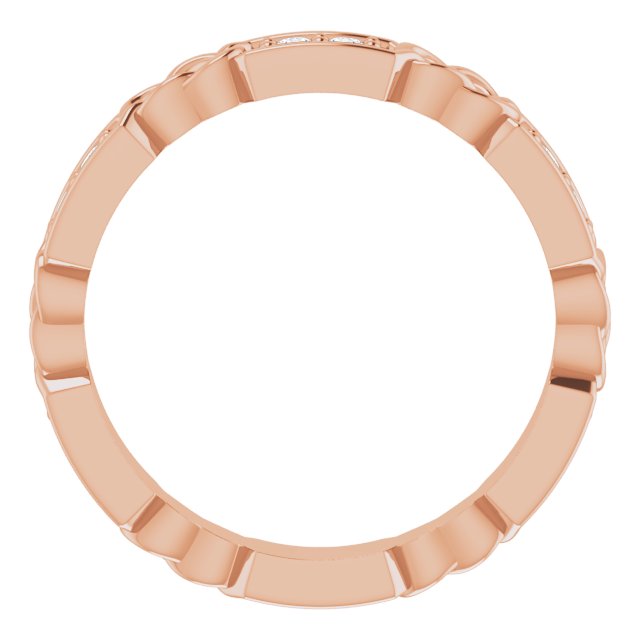 14K Gold Round Natural Diamond Celtic-Inspired Eternity Band – 1.5 mm Stones - Rose Gold - view 2