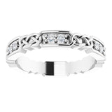Platinum Round Natural Diamond Celtic-Inspired Eternity Band – 1.5 mm Stones - view 3
