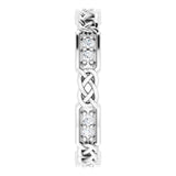 Platinum Round Natural Diamond Celtic-Inspired Eternity Band – 1.5 mm Stones - view 4
