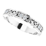 Platinum Round Natural Diamond Celtic-Inspired Eternity Band – 1.5 mm Stones - view 5