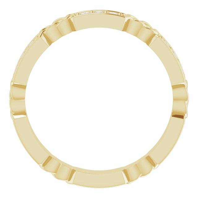 14K Gold Round Natural Diamond Celtic-Inspired Eternity Band – 1.5 mm Stones - Yellow Gold - view 2