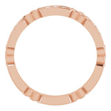 14K Gold Round Natural Diamond Celtic-Inspired Eternity Band – 1.5 mm Stones - Rose Gold - view 2