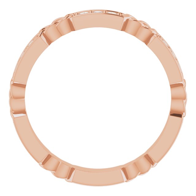 14K Gold Round Natural Diamond Celtic-Inspired Eternity Band – 1.5 mm Stones - Rose Gold - view 2