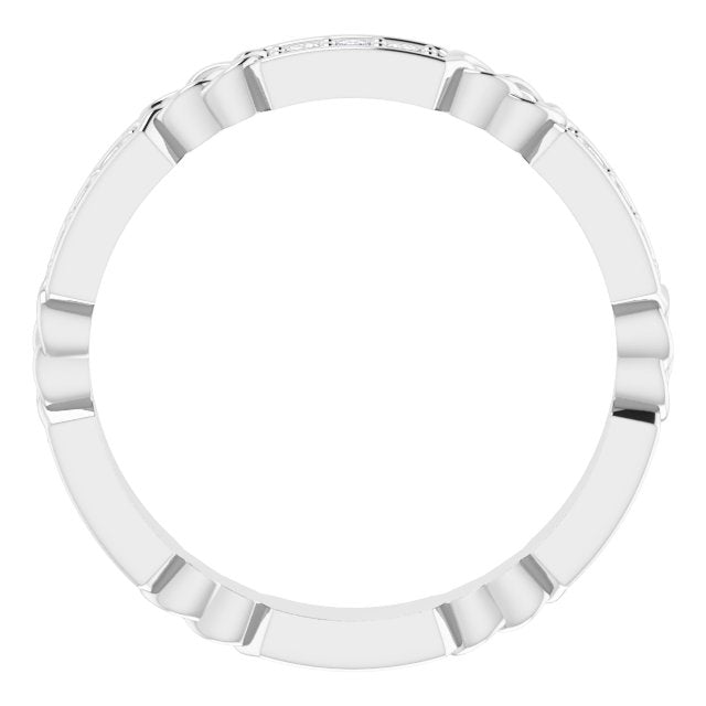 Platinum Round Natural Diamond Celtic-Inspired Eternity Band – 1.5 mm Stones - view 2