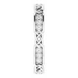 Platinum Round Natural Diamond Celtic-Inspired Eternity Band – 1.5 mm Stones - view 5