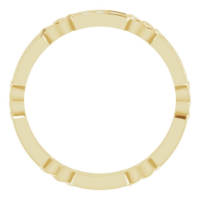 14K Gold Round Natural Diamond Celtic-Inspired Eternity Band – 1.5 mm Stones - Yellow Gold - view 2