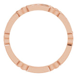14K Gold Round Natural Diamond Celtic-Inspired Eternity Band – 1.5 mm Stones - Rose Gold - view 2