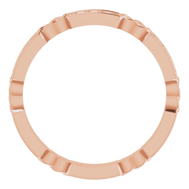14K Gold Round Natural Diamond Celtic-Inspired Eternity Band – 1.5 mm Stones - Rose Gold - view 2