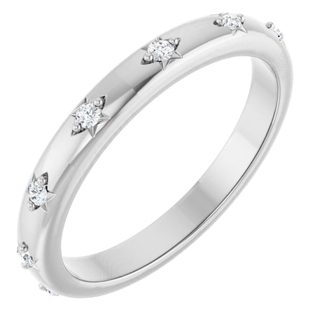 Platinum Round Lab-Grown Diamond Celestial Eternity Band – 1.1 mm Stones