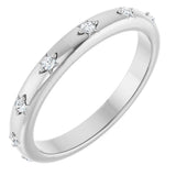 14K Gold Round Lab-Grown Diamond Celestial Eternity Band – 1.1 mm Stones - White Gold