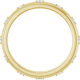 14K Gold Round Natural Diamond Celestial Eternity Band – 1.5 mm Stones - Yellow Gold - view 2
