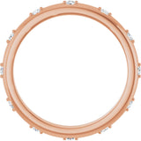 14K Gold Round Natural Diamond Celestial Eternity Band – 1.5 mm Stones - Rose Gold - view 2