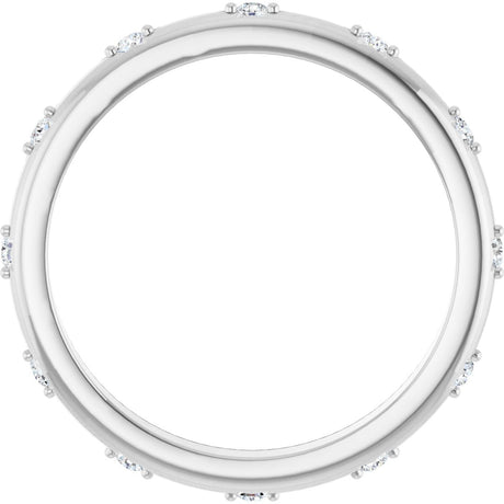 Platinum Round Lab-Grown Diamond Celestial Eternity Band – 1.1 mm Stones - view 2