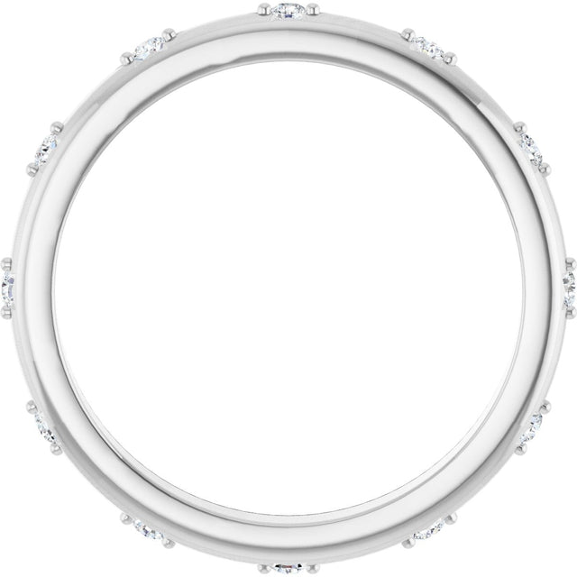 Platinum Round Lab-Grown Diamond Celestial Eternity Band – 1.1 mm Stones - view 2