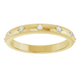 14K Gold Round Natural Diamond Celestial Eternity Band – 1.5 mm Stones - Yellow Gold - view 3