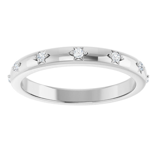 Platinum Round Lab-Grown Diamond Celestial Eternity Band – 1.1 mm Stones - view 3
