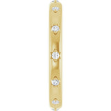 14K Gold Round Natural Diamond Celestial Eternity Band – 1.5 mm Stones - Yellow Gold - view 4