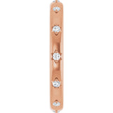 14K Gold Round Natural Diamond Celestial Eternity Band – 1.5 mm Stones - Rose Gold - view 4