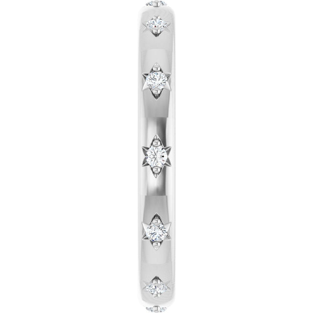 Platinum Round Lab-Grown Diamond Celestial Eternity Band – 1.1 mm Stones - view 4