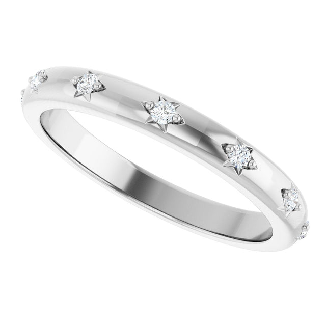Platinum Round Lab-Grown Diamond Celestial Eternity Band – 1.1 mm Stones - view 5