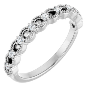 Platinum Round Lab-Grown Diamond Anniversary Band – 1/8 CTW