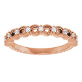14K Gold Round Lab-Grown Diamond Anniversary Band – 1/8 CTW - Rose Gold - view 3