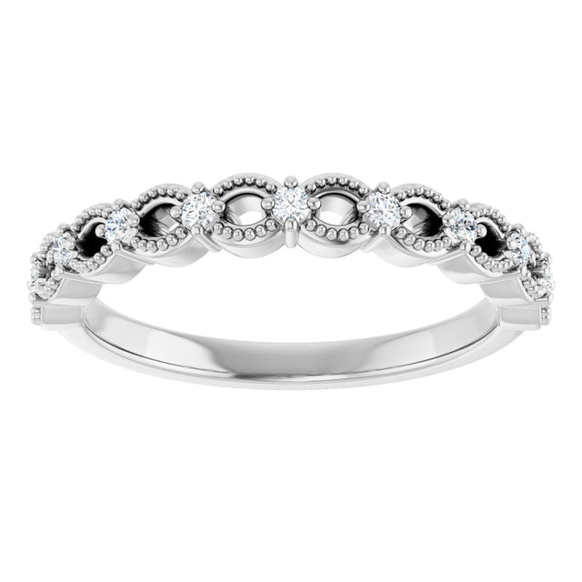 Platinum Round Natural Diamond Anniversary Band – 1/8 CTW (Style 124448) - view 3