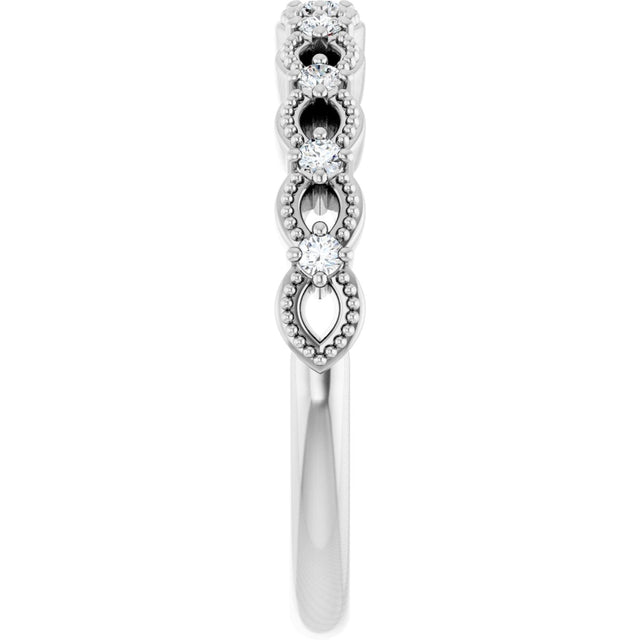 Platinum Round Natural Diamond Anniversary Band – 1/8 CTW (Style 124448) - view 4