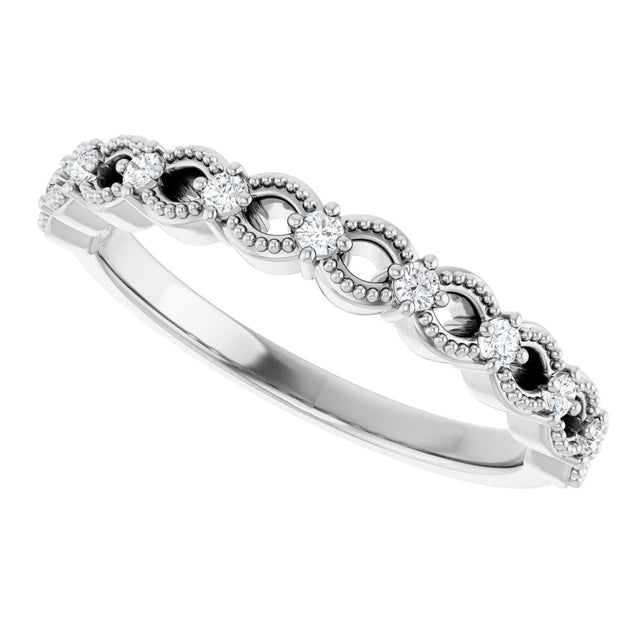 Platinum Round Lab-Grown Diamond Anniversary Band – 1/8 CTW - view 5