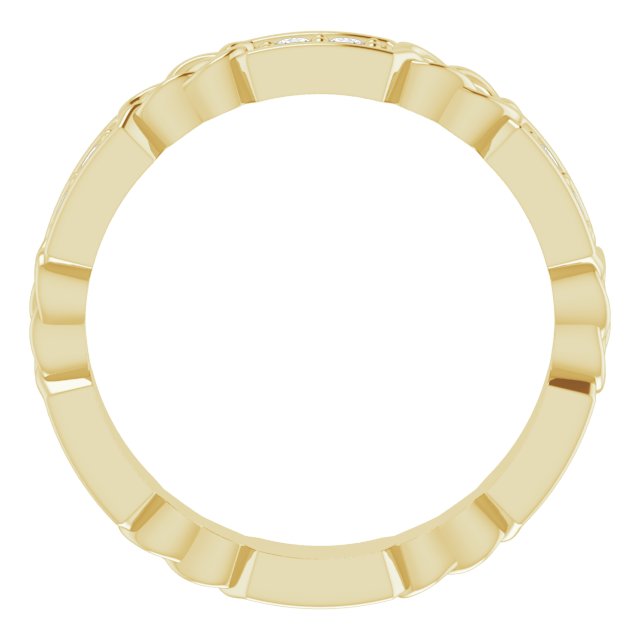 14K Gold Round Natural Diamond Celtic-Inspired Eternity Band – 1.5 mm Stones - Yellow Gold - view 2