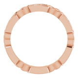 14K Gold Round Natural Diamond Celtic-Inspired Eternity Band – 1.5 mm Stones - Rose Gold - view 2