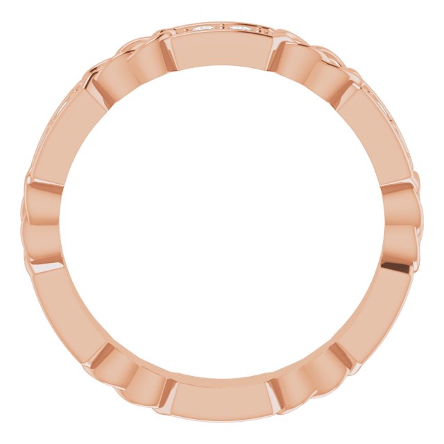 14K Gold Round Natural Diamond Celtic-Inspired Eternity Band – 1.5 mm Stones - Rose Gold - view 2
